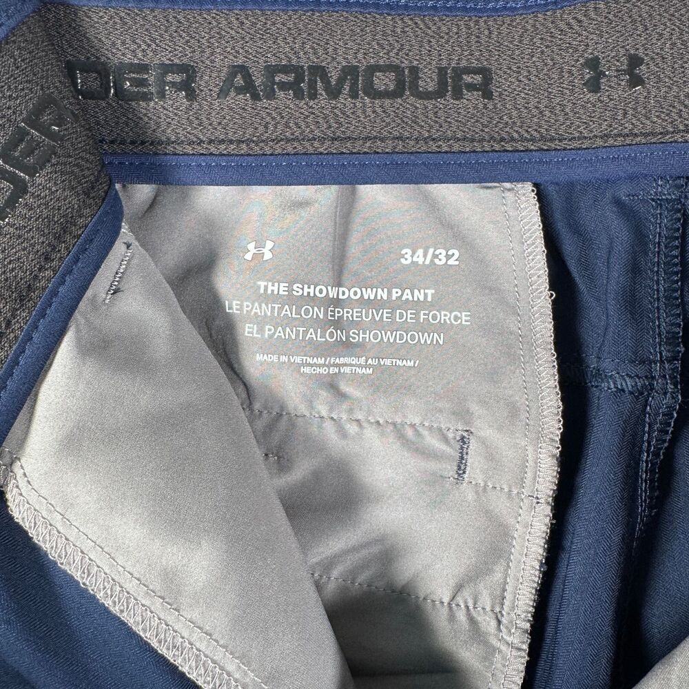 Under Armour Golf Pants Mens 34x32 Blue The Showdown Pant Stretch Golf Office - Picture 6 of 9